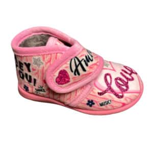 Childrenland Παιδικά Παντοφλάκια με Velcro Love Glitter