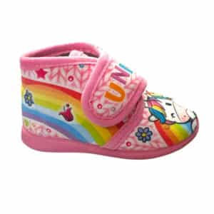 Childrenland Παιδικά Παντοφλάκια με Velcro Unicorn Rainbow
