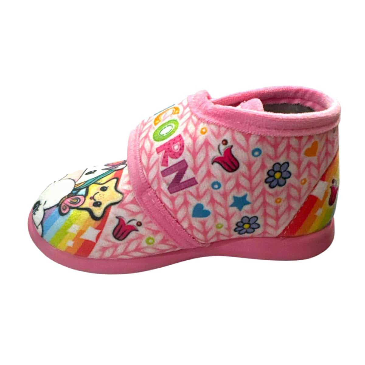 Childrenland Παιδικά Παντοφλάκια με Velcro Unicorn Rainbow - Image 2