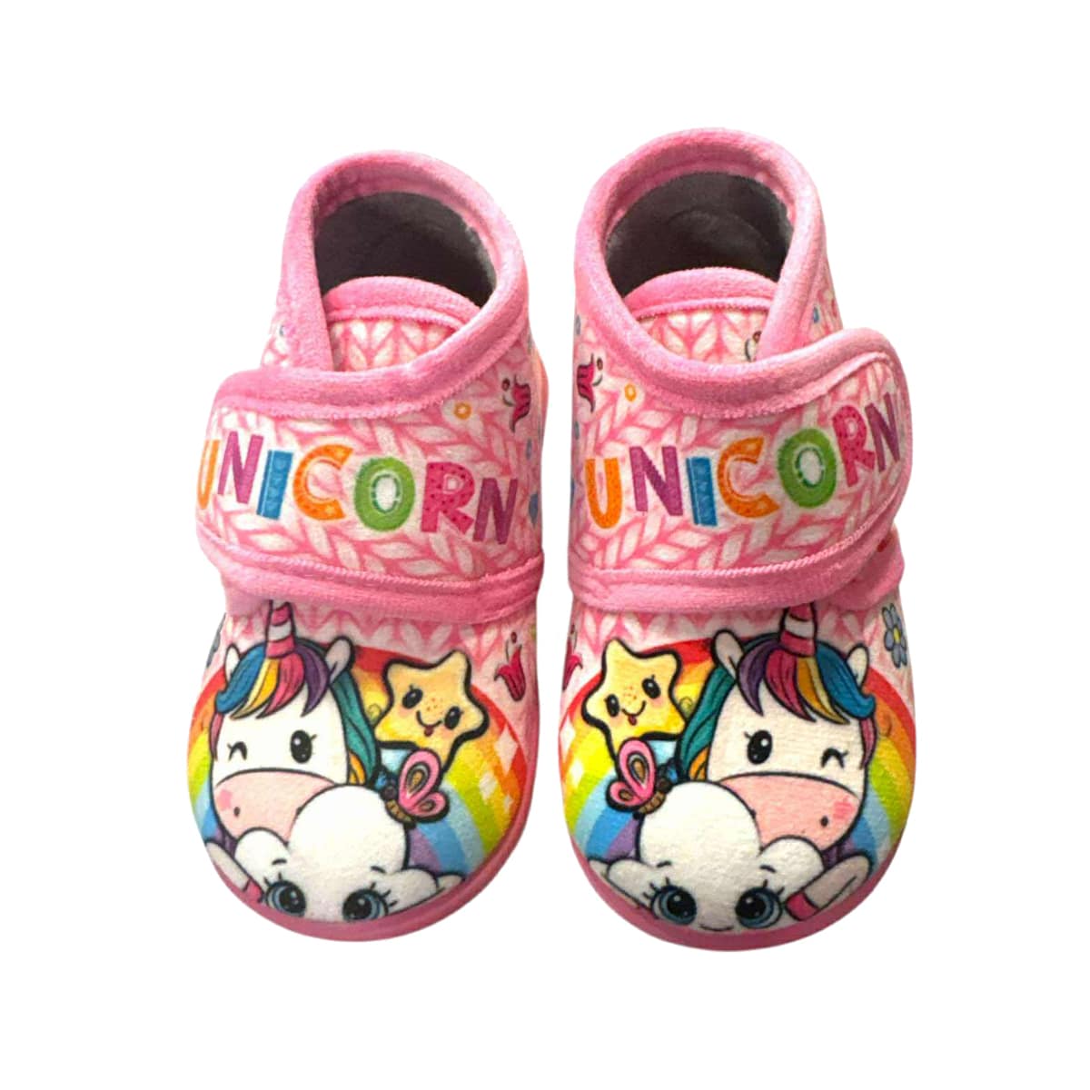 Childrenland Παιδικά Παντοφλάκια με Velcro Unicorn Rainbow - Image 3