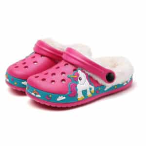 Alternative view of Childrenland Παιδικά Clog Φούξια με Unicorn & Αποσπώμενη Επένδυση Γούνας