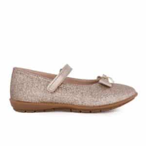 Ricco Mondo Παιδικές Μπαλαρίνες με Velcro Χρυσό Glitter